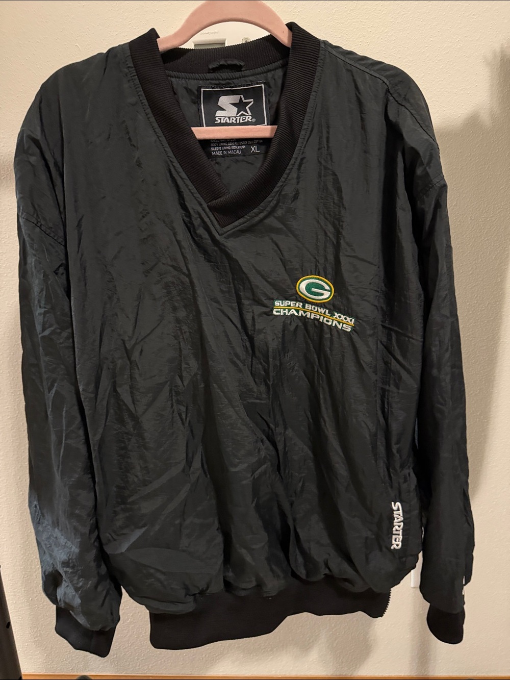 Starter XL Packers Windbreaker Pullover